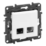 Niloe Step - gniazdo RJ11 + RJ45 kat. 6 UTP - kolor biały