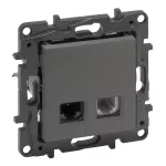 Niloe Step - gniazdo RJ11 + RJ45 kat. 6 UTP- kolor stalowy