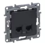 NILOE SELECTION - GNIAZDO 2 X RJ 45 KAT. 6 UTP ANTRACYT