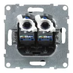 SUNO - Gniazdo 2XRJ45/kat 6 UTP, Czarny