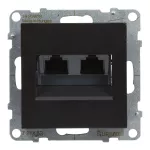 SUNO - Gniazdo 2XRJ45/kat 6 UTP, Czarny