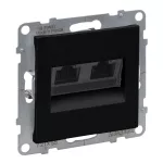 SUNO - Gniazdo 2XRJ45/kat 6A UTP, Czarny