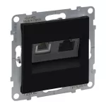SUNO - Gniazdo RJ 11 + RJ 45/KAT 6 UTP, Czarny