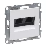 SUNO - Gniazdo 2XRJ45/kat 5E UTP, Biały