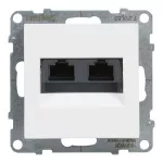 SUNO - Gniazdo 2XRJ45/kat 6 UTP, Biały
