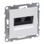 SUNO - Gniazdo 2XRJ45/kat 6A UTP, Biały