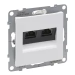 SUNO - Gniazdo 2XRJ45/kat 6 STP, Biały