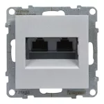 SUNO - Gniazdo 2XRJ45/kat 6 UTP, Aluminium