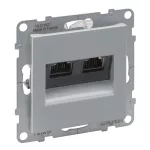 SUNO - Gniazdo 2XRJ45/kat 6 STP, Aluminium