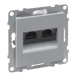 SUNO - Gniazdo 2XRJ45/kat 6A STP, Aluminium