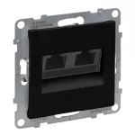 SUNO - Gniazdo 2XRJ45/kat 5E UTP, Czarny