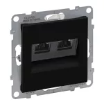 SUNO - Gniazdo 2XRJ45/kat 6 STP, Czarny