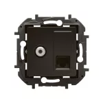 NOWE NILOE- GNIAZDO TV TYP "F" + GNIAZDO RJ 45 KAT. 6 UTP CZARNE