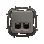 NOWE NILOE - GNIAZDO 2 X RJ45 KAT. 6A UTP STALOWE