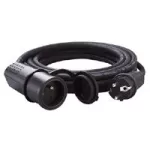 PRZEDŁUŻACZ GUMOWY 1X2P+Z IP44 - 10M - CZARNY