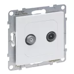 SUNO - Gniazdo TV-R-SAT - końcowe - 2 przewody - 1.5 dB, Biały