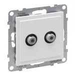 SUNO - Gniazdo SAT 2X typ "F" końcowe - podwójne - 1.5 dB, Biały