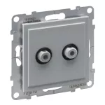 SUNO - Gniazdo SAT 2X typ "F" końcowe - podwójne - 1.5 dB, Aluminium