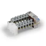 Szyny z zaciskami N i PE, 450V/750V, Cu, N 10x16mm², PE 10x16mm²