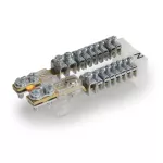 Szyny z zacisk. N i PE, 450V/750V, Cu, N 1x16mm² + 19x6mm², PE 2x16mm² + 19x6mm²
