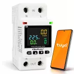 Qoltec Jednofazowy elektroniczny licznik watomierz | miernik zużycia energii | DIN35 | Zdalne sterowanie | Historia pomiaru | Wi-fi | TUYA | Smart life