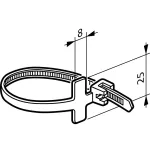OPASKA COLRING - ZĄBKI WEWNĘTRZNE + OPIS - DŁUGOŚĆ 95 MM; SZEROKOŚĆ 2,4 MM - BEZBARWNA (TOREBKA)