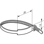 OPASKA COLRING - ZĄBKI WEWNĘTRZNE + OPIS - DŁUGOŚĆ 180 MM; SZEROKOŚĆ 4,6 MM - BEZBARWNA (TOREBKA)