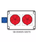 ROZDZIELNICA PRZENOŚNA;2X5X16A;2P+PE;IP54 KABEL+UCHWYT