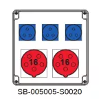 ROZDZIELNICA PRZENOŚNA;2X5X16A;3X2P+PE;IP54;KABEL+STOJAK METALOWY NISKI