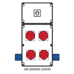 ROZDZIELNICA PRZENOŚNA;0-1(16A);4X5X16A;2X2P+PE;IP54;KABEL+UCHWYT+PODSTAWKA METALOWA