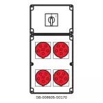 ROZDZIELNICA PRZENOŚNA;0-1(32A);4X5X32A;IP54;KABEL+UCHWYT