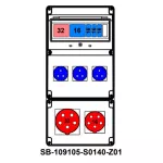 ROZDZIELNICA PRZENOŚNA Z ZABEZPIECZENIAMI;C32-3P;C16-3P;3XB16-1P;5X32A;5X16A;3X2P+PE;INA=32A;IP54;KABEL+UCHWYT+PODSTAWKA Z TWORZYWA SZTUCZNEGO