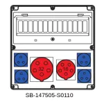 ROZDZIELNICA PRZENOŚNA Z ZABEZPIECZENIAMI;RCCB40A;C32-3P;C16-3P;4XB16-1P;5X32A;5X16A;4X2P+PE;INA=32A;IP54;KABEL+STOJAK METALOWY WYSOKI