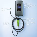 Qoltec Stacja ładowania EV Typ2 do samochodu elektrycznego i hybryd |  3 fazy | 22kW | 32A | Wi-fi | LCD | RFID | Smart life | TUYA | Wallbox | 5m