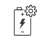 Usługa weryfikacji poprawnego działania magazynu energii. Wieża złożona z pięciu modułów bateryjnych. Balansowanie napięciowe układu modułów bateryjnych.