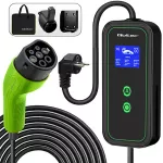 Qoltec Mobilna ładowarka do samochodu elektrycznego EV i hybryd z regulacją 2w1 Typ2 | 3.5kW | 230V | SCHUKO 16A | LCD | Przenośna | Wallbox| 5m