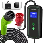Qoltec Mobilna ładowarka do samochodu elektrycznego EV i hybryd z regulacją 2w1 Typ2 | 7kW | 230V | CEE 32A | LCD | Przenośna | Wallbox | 5m