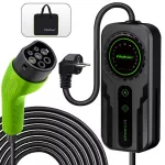 Qoltec Mobilna ładowarka do samochodu elektrycznego EV i hybryd z regulacją 2w1 Typ2 | SCHUKO 16A | 3.5kW | 230V | LCD | Przenośna | Wallbox | 5m 