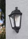 Oprawa elewacyjna kinkiet FABIO BLACK OPAL Fumagalli E27 wys.290mm, szer.215/120 mm IP55 230V czarny / tworzywo sztuczne