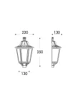 Oprawa elewacyjna kinkiet GIULIO BLACK CLEAR Fumagalli E27 wys.375mm, szer.265A/115 mm IP55 230V czarny / tworzywo sztuczne