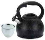 KINGHOFF CZAJNIK Z SITKIEM STAL 1,2L CZARNY MARMUREK