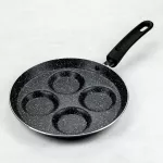 KINGHOFF PATELNIA DO SMAŻENIA JAJEK ALUMINIUM CZARNY MARMUREK 24cm