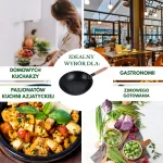 KINGHOFF PATELNIA WOK 30cm STAL WĘGLOWA POWŁOKA MARMURKOWA NIEPRZYWIERAJĄCA DREWNIANY UCHWYT