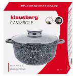KLAUSBERG GARNEK Z POKRYWKĄ MARMUREK 22cm 3,3L STAL SZARY