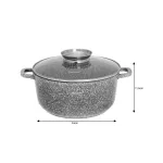 KLAUSBERG GARNEK Z POKRYWKĄ MARMUREK 22cm 3,3L STAL SZARY
