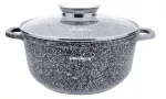 KLAUSBERG GARNEK Z POKRYWKĄ MARMUREK 22cm 3,3L STAL SZARY