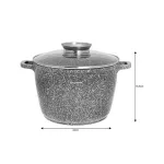 KLAUSBERG GARNEK Z POKRYWKĄ MARMUREK 24cm 6,2L STAL SZARY