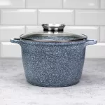 KLAUSBERG GARNEK Z POKRYWKĄ MARMUREK 24cm 6,2L STAL SZARY