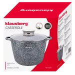 KLAUSBERG GARNEK Z POKRYWKĄ MARMUREK 24cm 6,2L STAL SZARY