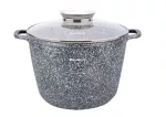 KLAUSBERG GARNEK Z POKRYWKĄ MARMUREK 24cm 6,2L STAL SZARY
